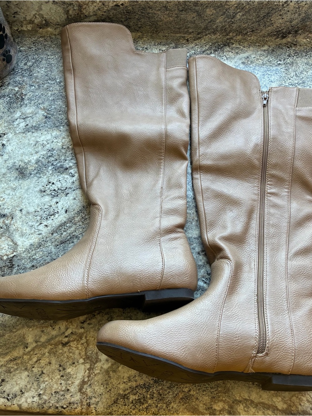 Tall Women's Zip Boots in Taupe